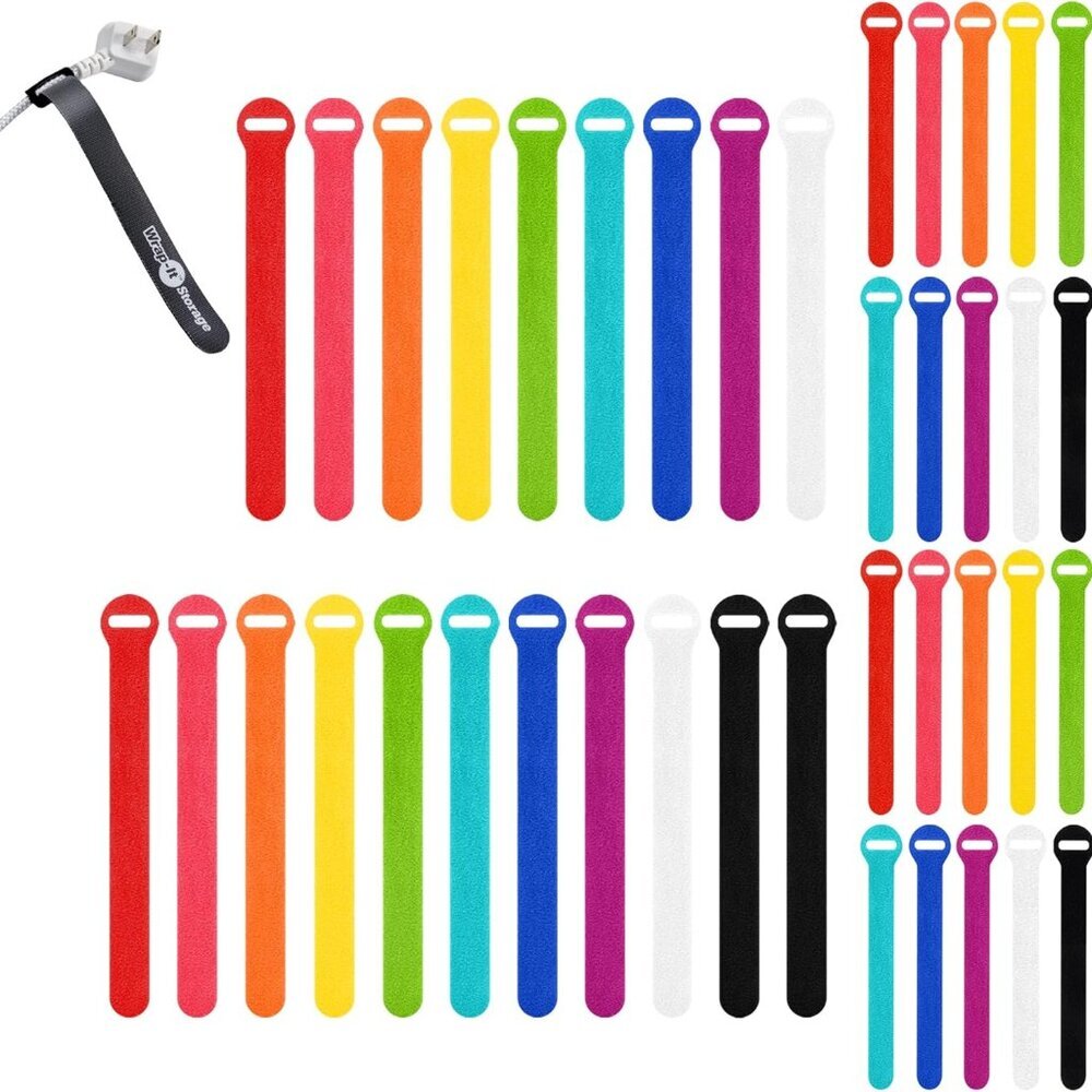 Self-Gripping Cable Ties by , Multi-Color, 40 Pack 5 Inch and 8 Inch Straps – Re